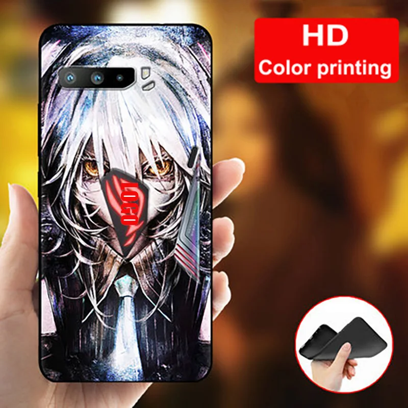For Asus ROG Phone 3 Case Soft Slim Silicon Thin game phone Cover Bumper TPU Protective case for Asus ROG 3 5G partten printing