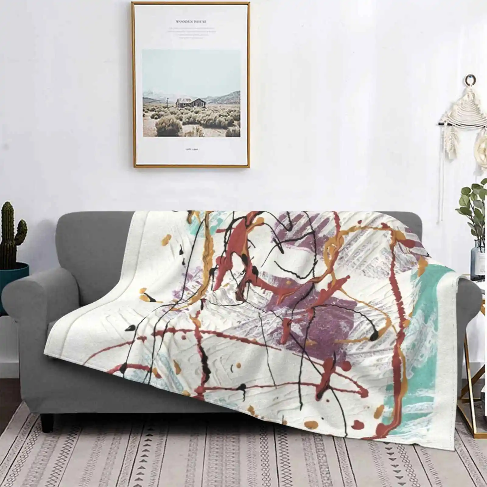 Untitled Top Quality Comfortable Bed Sofa Soft Blanket Abstract Bauhaus