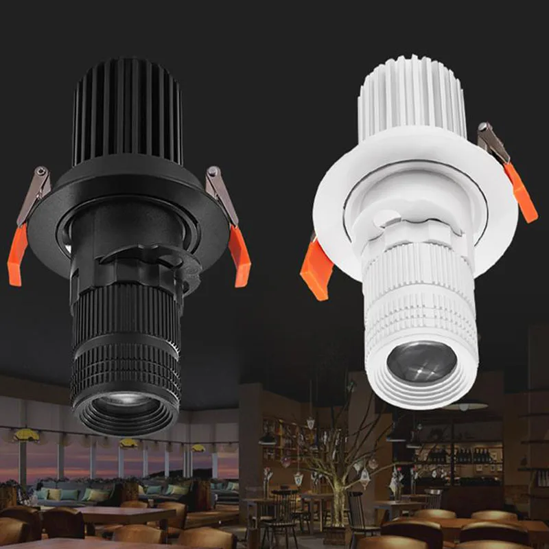 Built-in spotlight LED spotlight zoom adjustable spotlight ceiling 85V-265V 7W 12W 15W 20W restaurant bar KTV stage indoor light