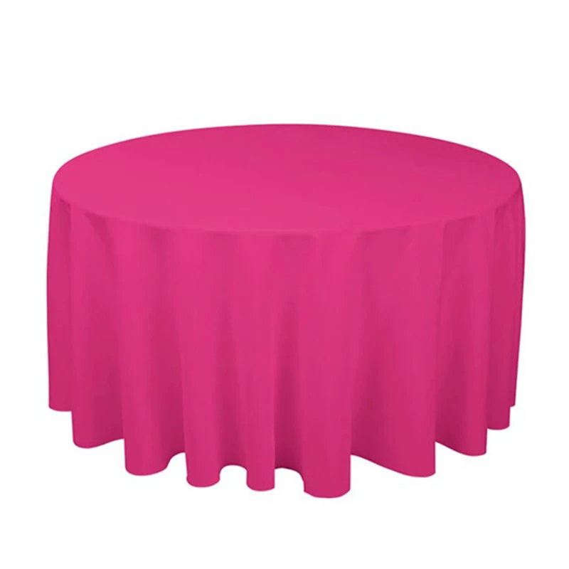 Nappe Ronde en Polyester de 22 Couleurs, Blanc, Noir, Rouge, Vert, Bleu, Or, Couverture de Table Solide pour ixde Mariage, Décoration de Maison