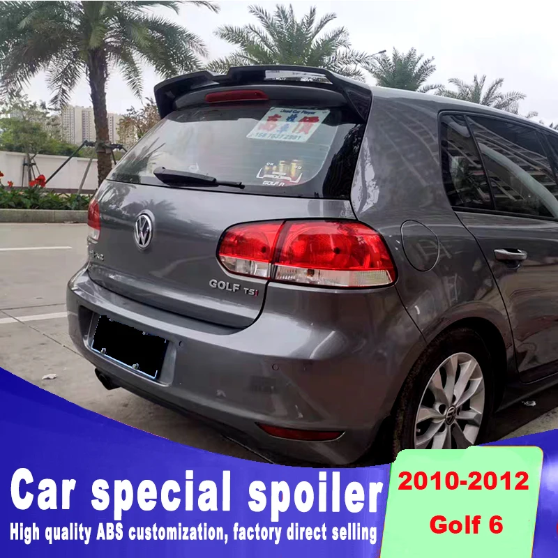 

2008 To 2012 For Volkswagen VW Golf 6 MK6 Spoiler Rear Window Roof Wing High Quality ABS By Glossy Black Carbon Fiber Diy Color