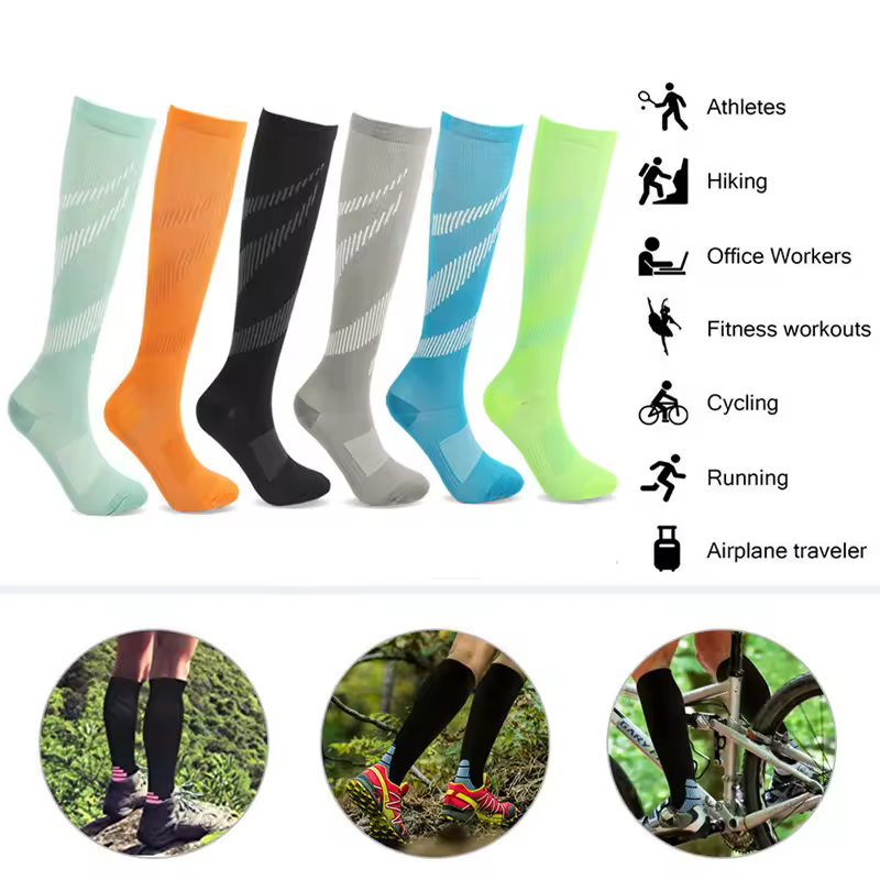Varicose Veins Socks Compression Stockings Nurse Sports Cycling Socks for Diabetics Running Gift for Men Diabetes Nature Hiking - Image 4