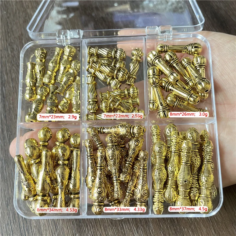 JunKang 60pcs 6 kinds of boxed different styles of rosary connector DIY making Muslim rosary jewelry connector accessories