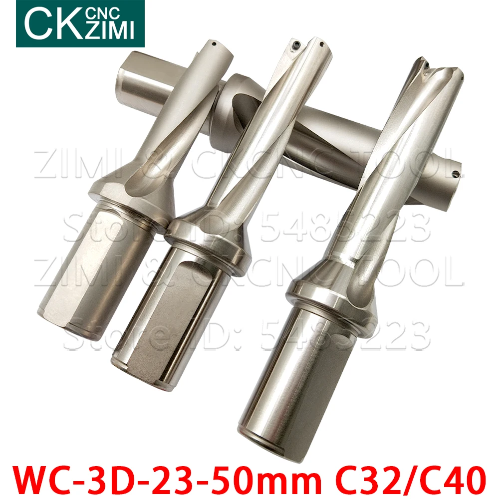 WC C32 C40 Indexable bit drilling 3D depth 23mm-50mm fast drill U drill Water jet violence drill CNC lathe for WCMX WCMT inserts