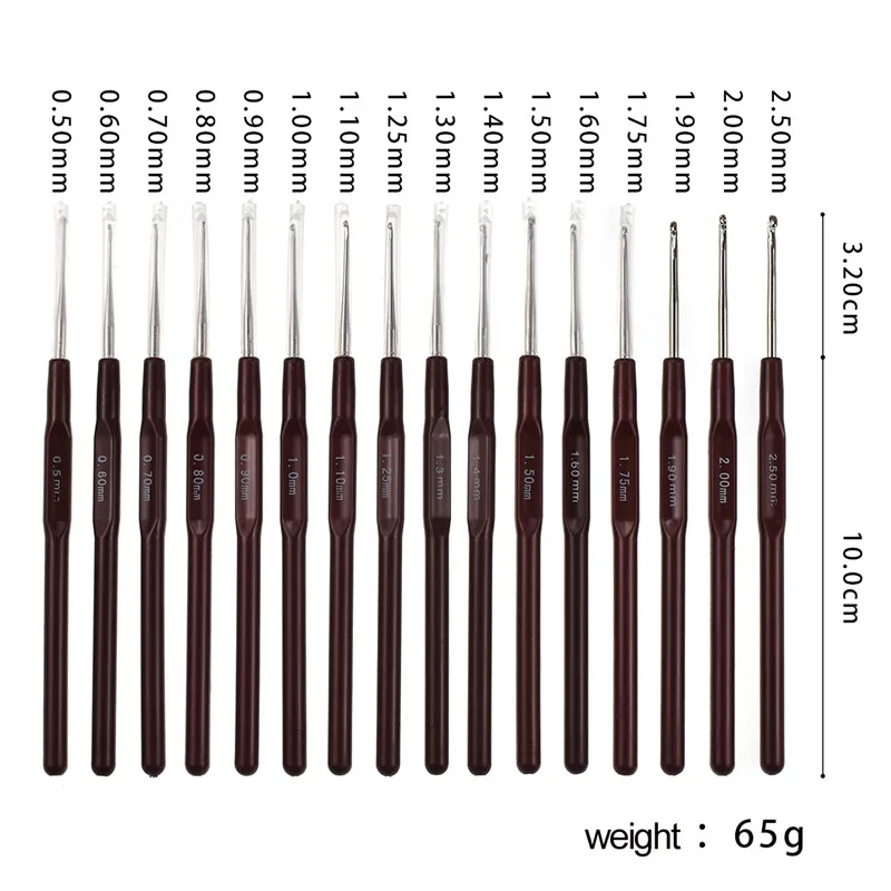 16 plastikowe rączki szydełko s druty z rączką zestaw igieł szydełko zestaw haczyków ergonomiczny uchwyt 0.5mm-2.5mm 16 rozmiar darmowa wysyłka