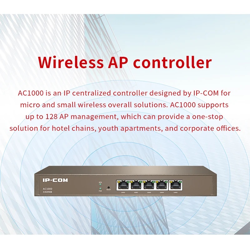 Imagem -05 - Ip-com Ac1000 ap Controller Gigabyte Rj45 Network Port Maximum 128 Aps Management Email e Software Alert