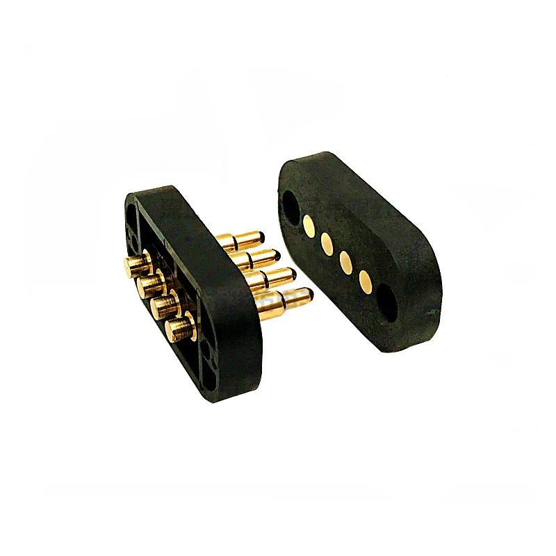 1Pair  Spring Pogo pin connector 4 pin Pitch 4.5 mm through holes PCB Mount male female Probe Power Charge