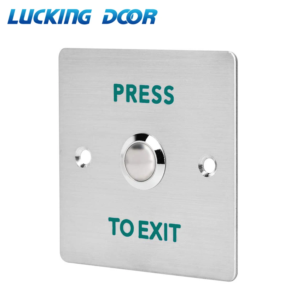 86*86mm IP65 Waterproof Switch Door Exit Button Release Push Switch Stainless Steel Alloy Exit Button