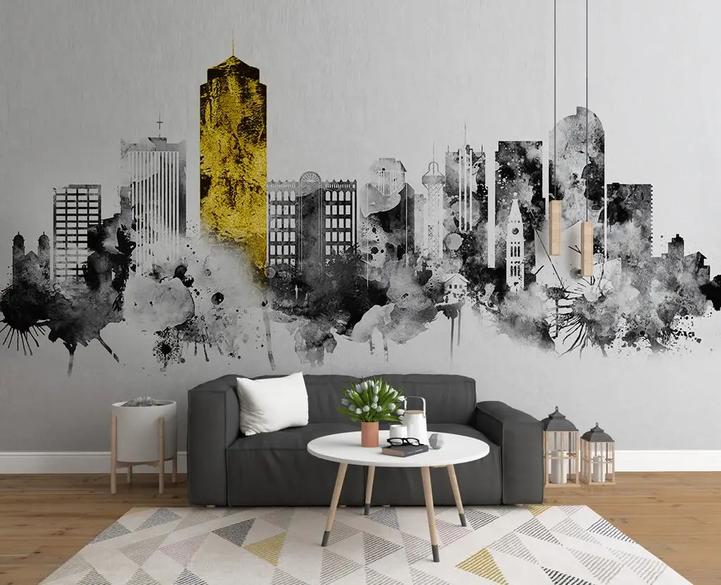 Customized Size Wallpaper City Architecture Sunset Background Wall Stickers Home Decoration Tall Buildings Sky 3d wallpaper