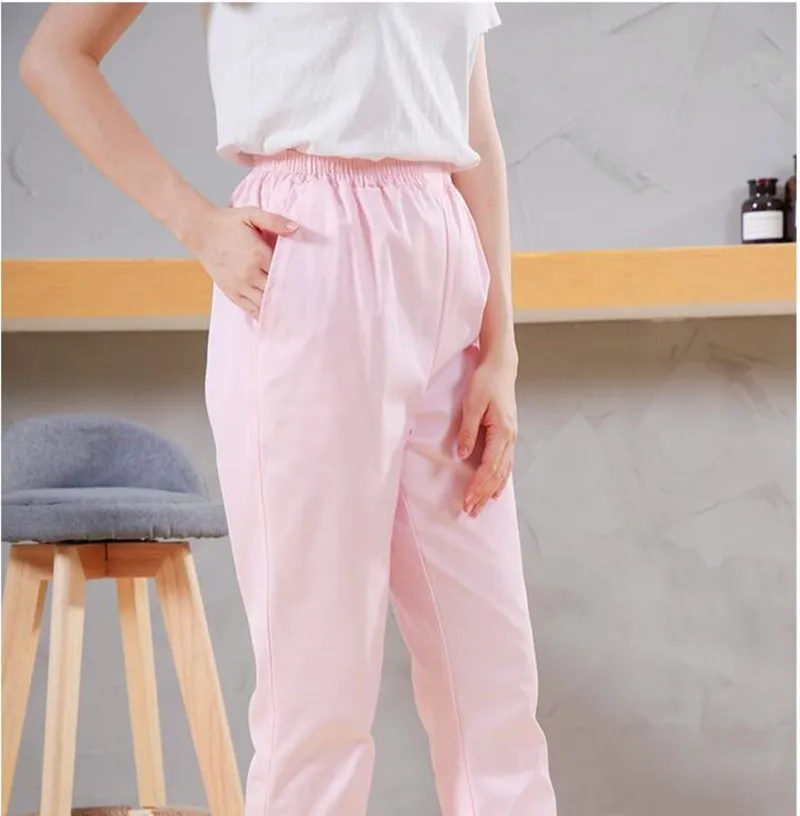 Zomer Verpleegkundige Uniform Broek Effen Kleur Schoonheid Broek Salon Verpleging Broek Lab Broek Pet Shop Scrub Broek Elastische Tether Werk broek