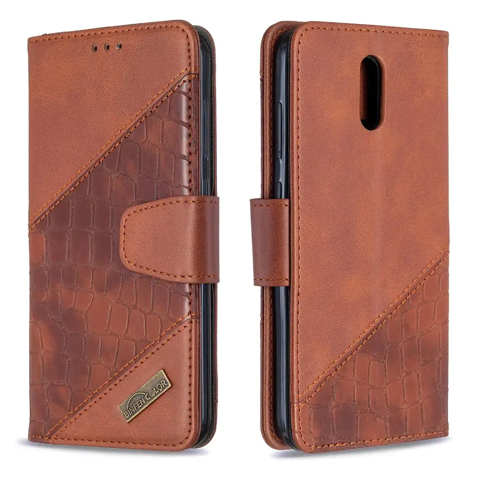 For Nokia 5.3 2.3 1.3 Fashion Crocodile Pattern Splice Leather Case Wallet Card Holder Stand Flip Phone Magnetic Cover PU Bag