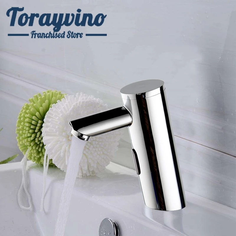 

faucet bathroom mixer sink Induction faucets brass no handle taps Sensor deck mounted spray basin faucets chrome water mixer tap