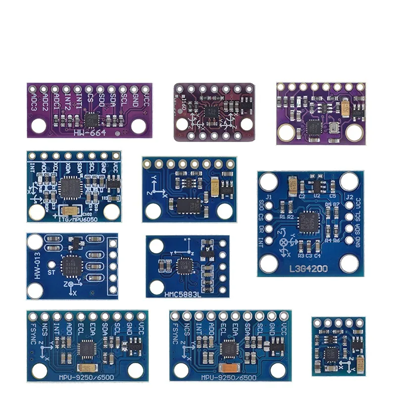MPU-6050 MPU-9250 BMI160 LSM303DLHC L3G4200D QMC5883L ADXL335 LIS3DSH 3-, 6- und 9-Achsen-Sensor für Lagebestimmung +Gyroskop +Beschleunigungsmesser +Magnetometer – Detail 23