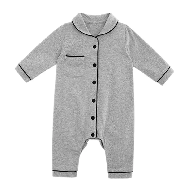 Newborn Baby Girl Boy Rompers Cotton Autumn Spring Infant Toddler Homesuit Bebe Jumpsuit With Collar Pocket Ropa Baby Clothes