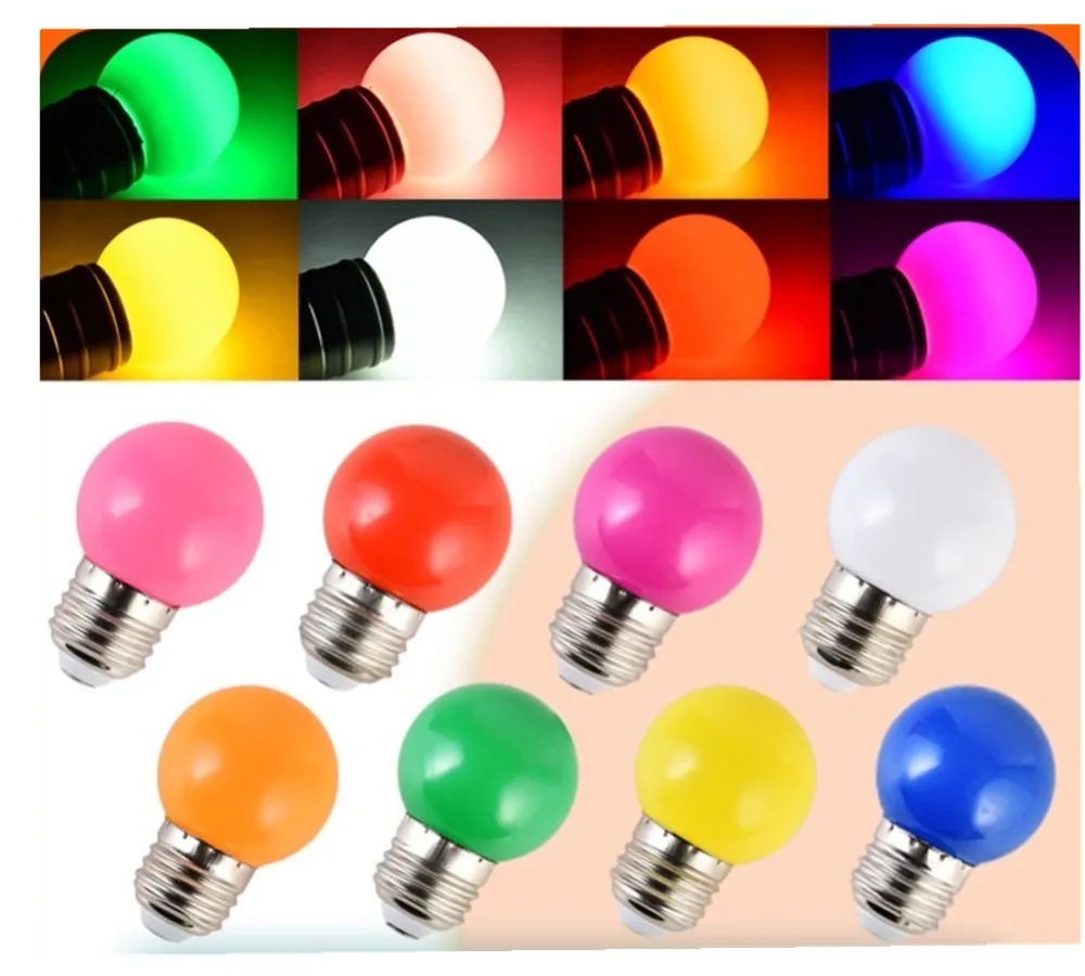 10PCS LED Blubs 1W 2W 3W 5W E27 B22 Indoors Red Blue Green White  Warm RGB Colorful Light Bulb Lamp Decorate Home Christmas