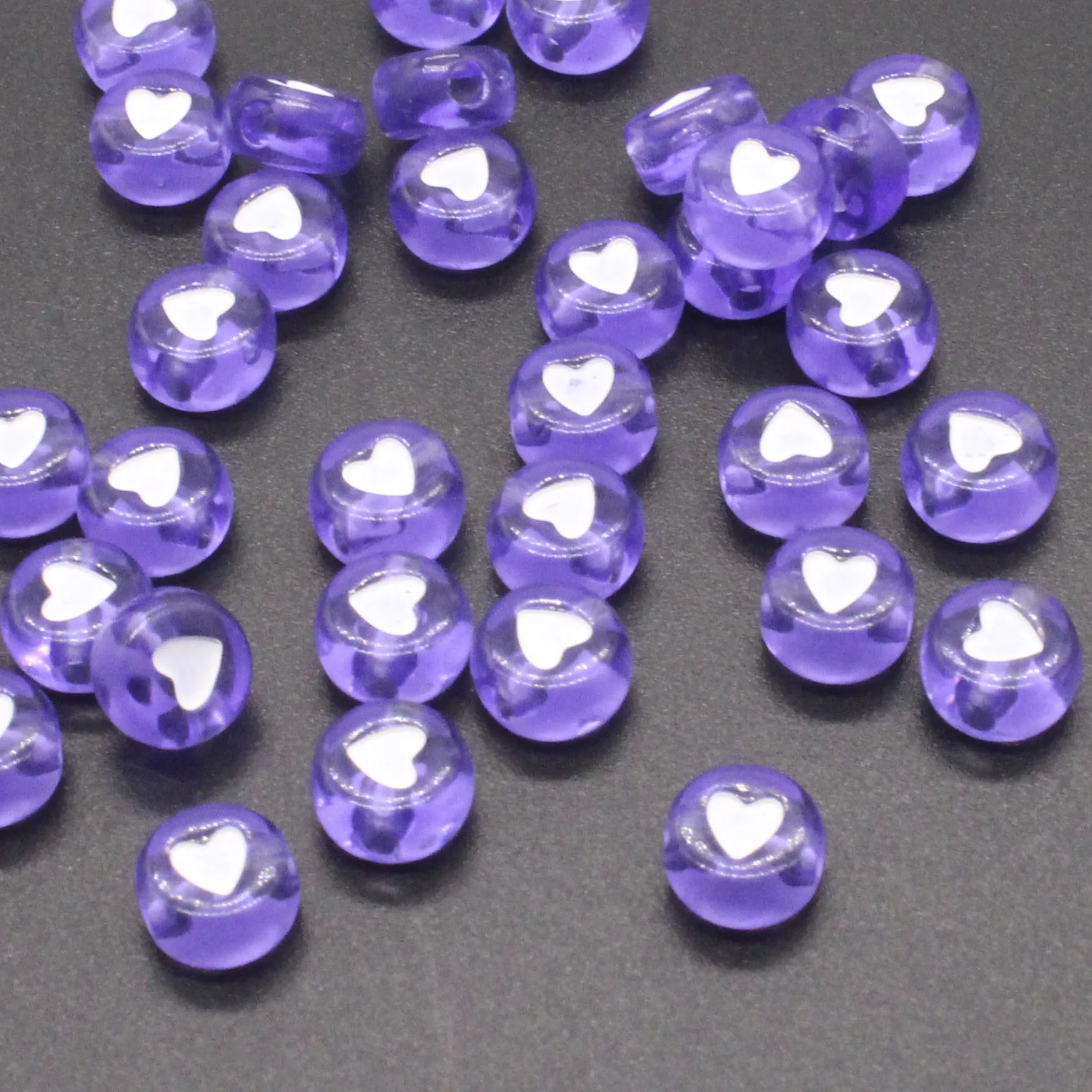 100pcs 4x7mm Blue Transparent Heart  Acrylic Beads DIY Bracelets Necklaces Earrings Jewelry Making