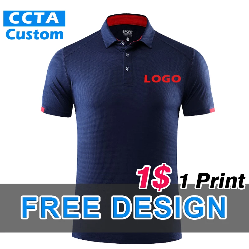 2021 Sport Polo Shirt Custom Logo Quick-Drying T-shirt Embroidery Personalized Design Pattern