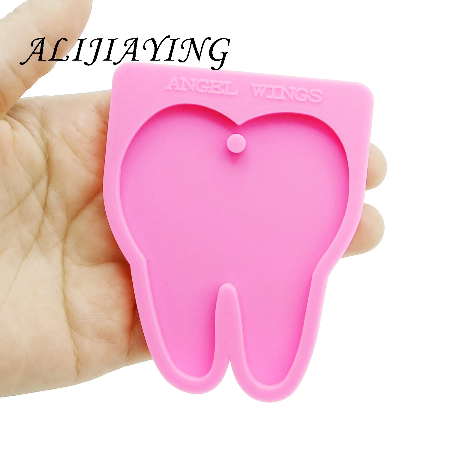 Shiny keychain tooth shape key ring decoration silicone mold for DIY epoxy resin DY0159