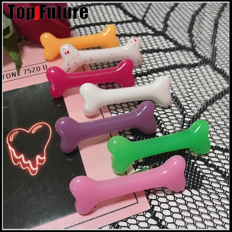 1 pair Colorful Lovely Women Gril Headwear Barrettes Hair Band Accessories Vivid Dog Bone Hair Clips Side Hairpin