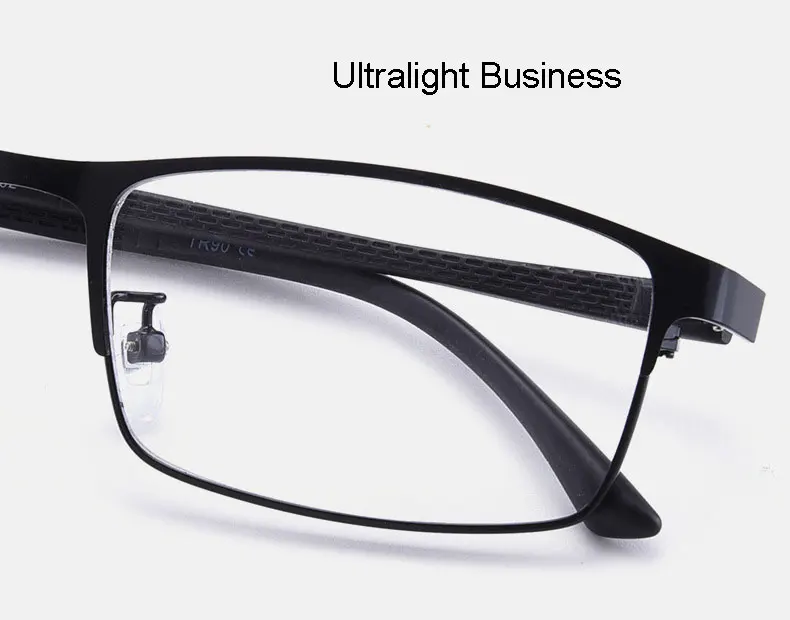 Vollrand Legierung Rahmen Gläser Für Mann Business Stil Quadratische Form Upsale Ultra Licht Myopie Brille – Detail 4