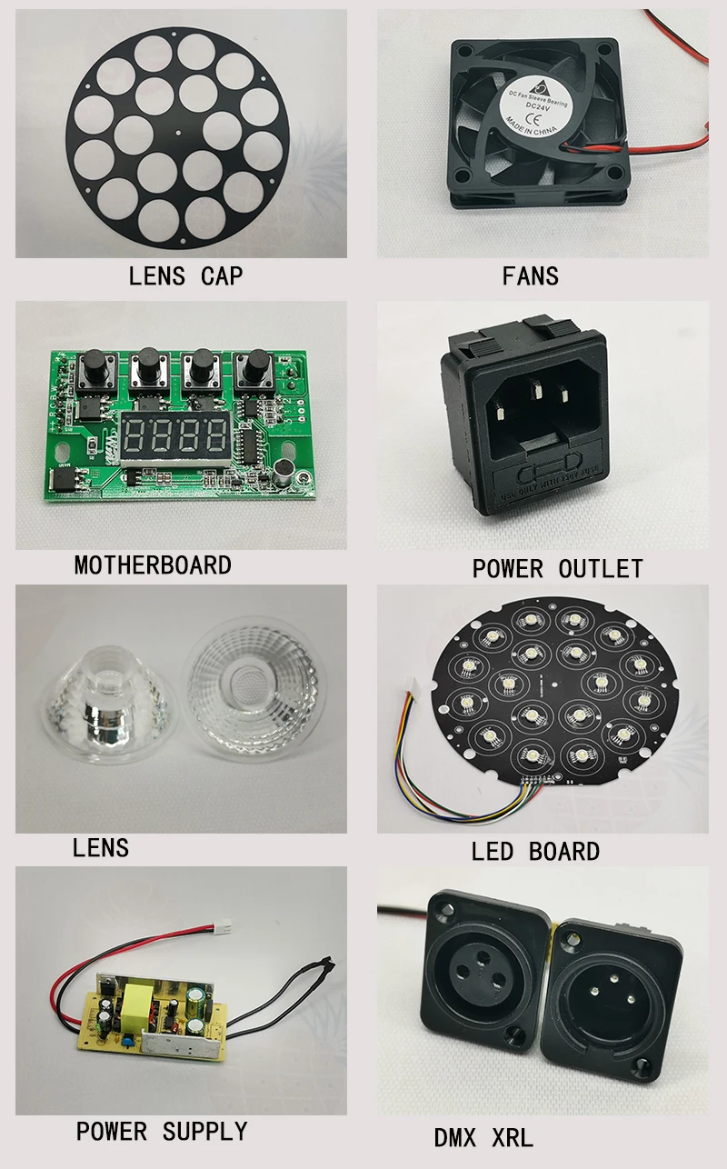 Stage LED Par Light, Acessórios DIY, Componente Componente, 18x12W, RGBW, 4in 1