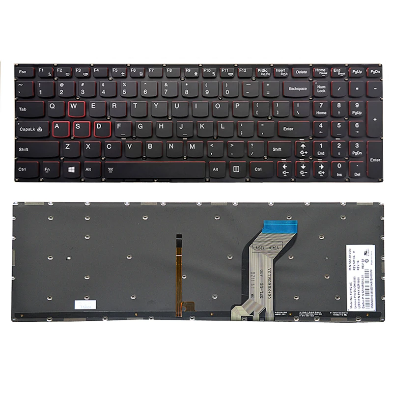 

Для Lenovo ideapad Y700 Y700-15ISK Y700-17ISK Клавиатура для ноутбука с подсветкой US без рамки