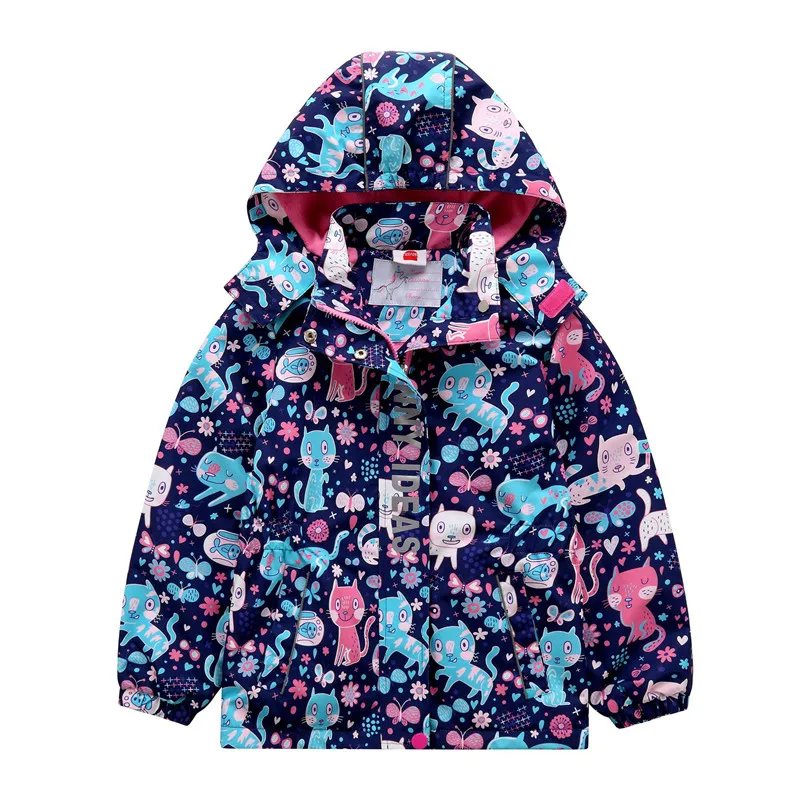 New Spring Autumn Child Kid Jacket Baby Girl Windproof Waterproof Jacket Reflective Coat Double-Deck Inner Polar Fleece Jacket