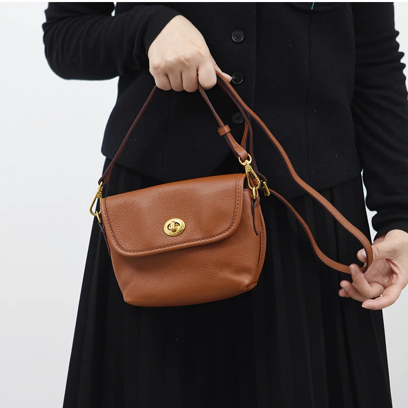 Summer Small Crossbody Bags For Women 100% Genuine Leather Mini Bag Fashion Solid Color Phone Pocket Girl Messenger Square Bag