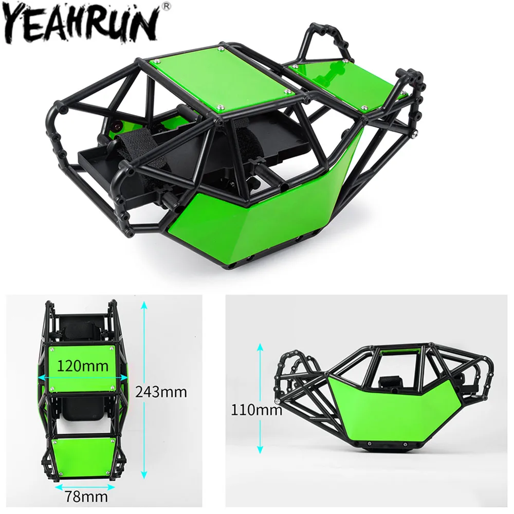 YEAHRUN Nylon Plastic Roll Cage Body Shell Kit for 1/10 Axial SCX10 II 90046 RC Crawler Car Rock Buggy Chassis DIY Parts