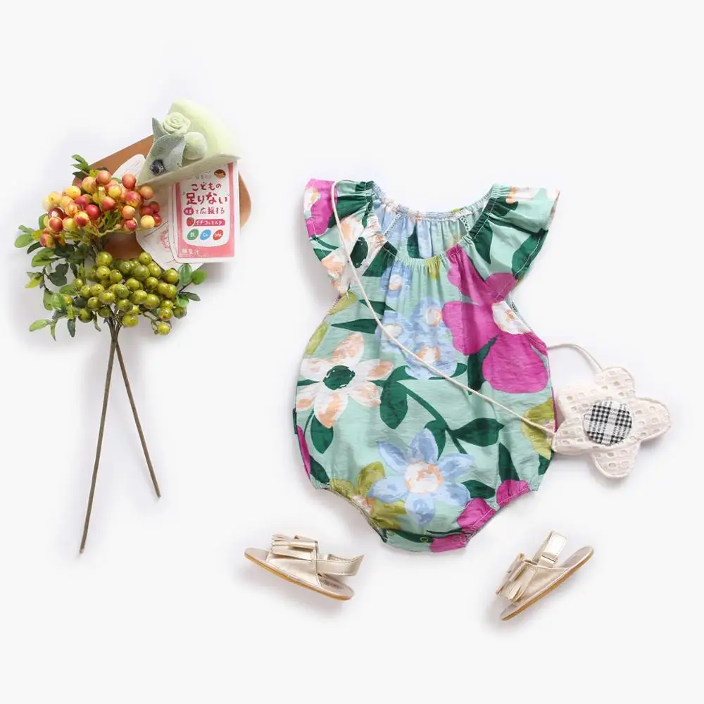 Sanlutoz Bloemen Baby Bodysuit Zomer Katoenen Baby Meisjes Kleding Mouwloze Zuigelingsbodysuits Leuke