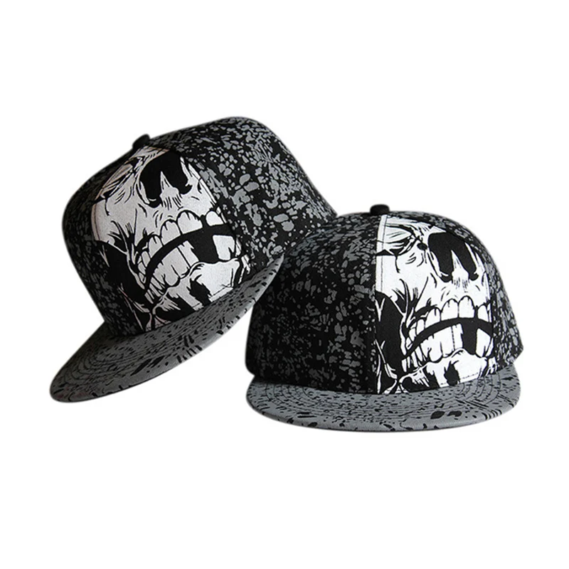 Men Women Baseball Cap Full Close Hip Hop Skull New Fashion Snapback Flat Brim Bill Unisex Sports Sun Visor Hat Gorras EP0088