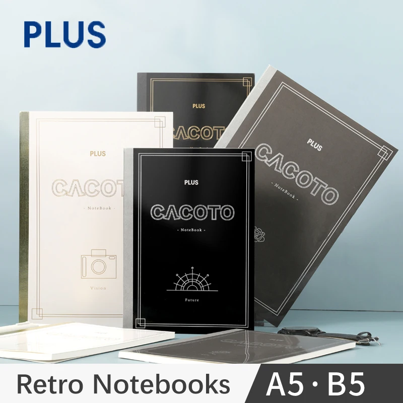 4pcs PLUS Notebooks for Students A5 B5 60Sheets Paper Retro Design Cover Journal Diary Book School Stationery Supplies