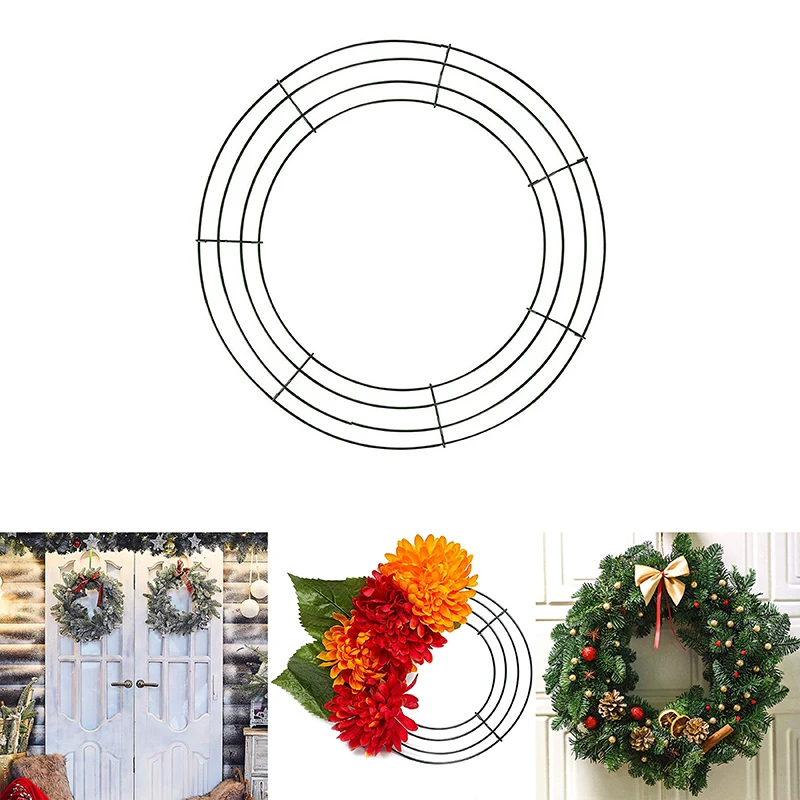 40cm Metal Christmas Garland Hoop Frame Ring DIY Macrame Floral Crafts Wire Wreath Frame for Xmas Wedding Valentines Decor