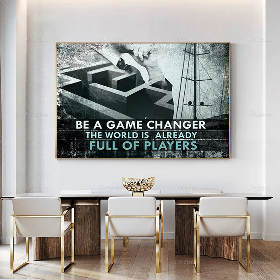 Be A Game Changer The World Is Already Full Of Players Canvas Wall Art, Motivational Decor, Inspirational Decor, Posters Prints