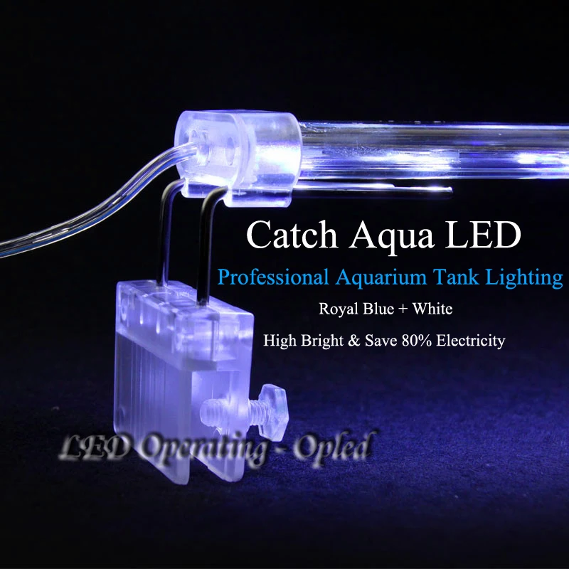 high class Crystal led aquarium light,Royal Blue aquarium lamp double catch tank wall for fish tank light, aquarium led lighting