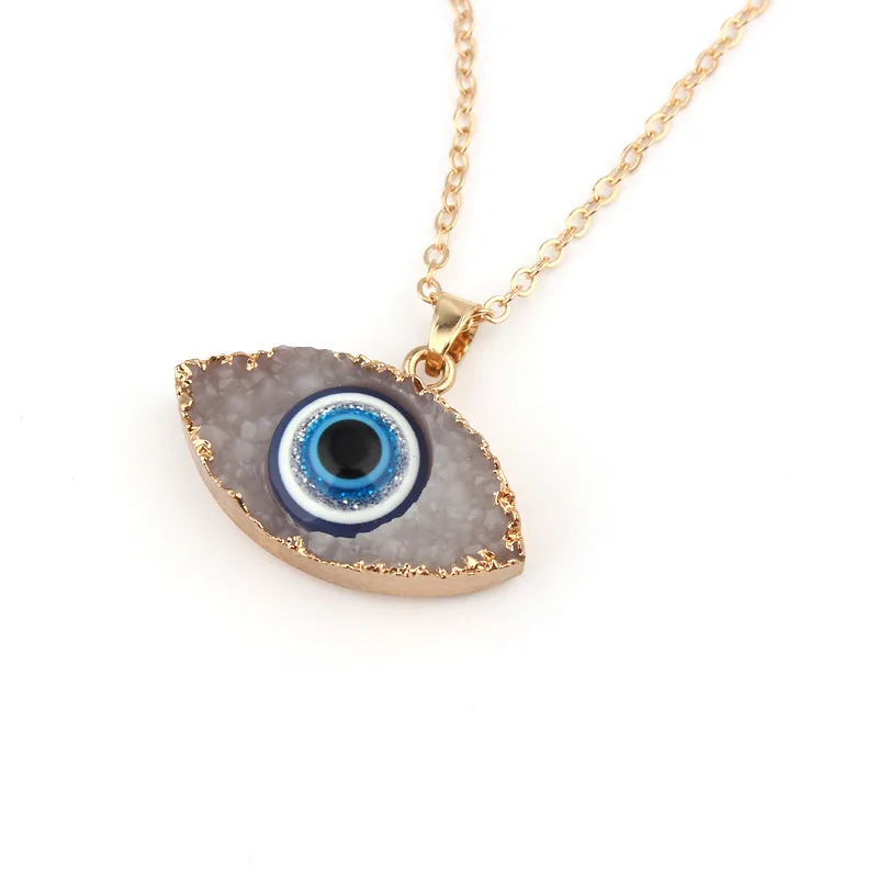 Bohemian Vintage Turkish Evil Eye Pendant Necklace Fashion Clavicle Chain Statement Long Necklace Women Jewelry Femme Collares