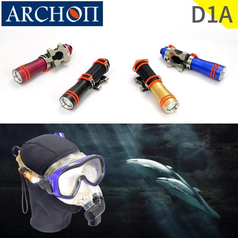 ARCHON-equipo de buceo profesional, linterna impermeable de 100 m de profundidad, máscara de buceo, iluminación de 120 min