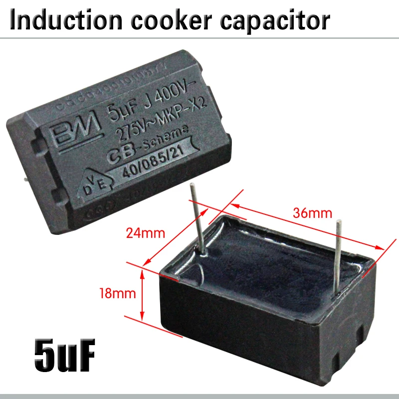 1pc  Induction cooker capacitor 275V-400V 5UF high voltage  spare parts