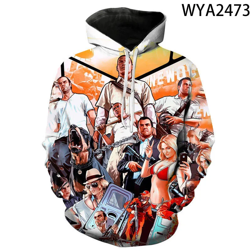 2020 New 3D Print Grand Theft Auto Game Gta 4/5 Printed Hoodies Men Women Children Cool Hooded Sweatshirt Boy Girl Kids Pullover