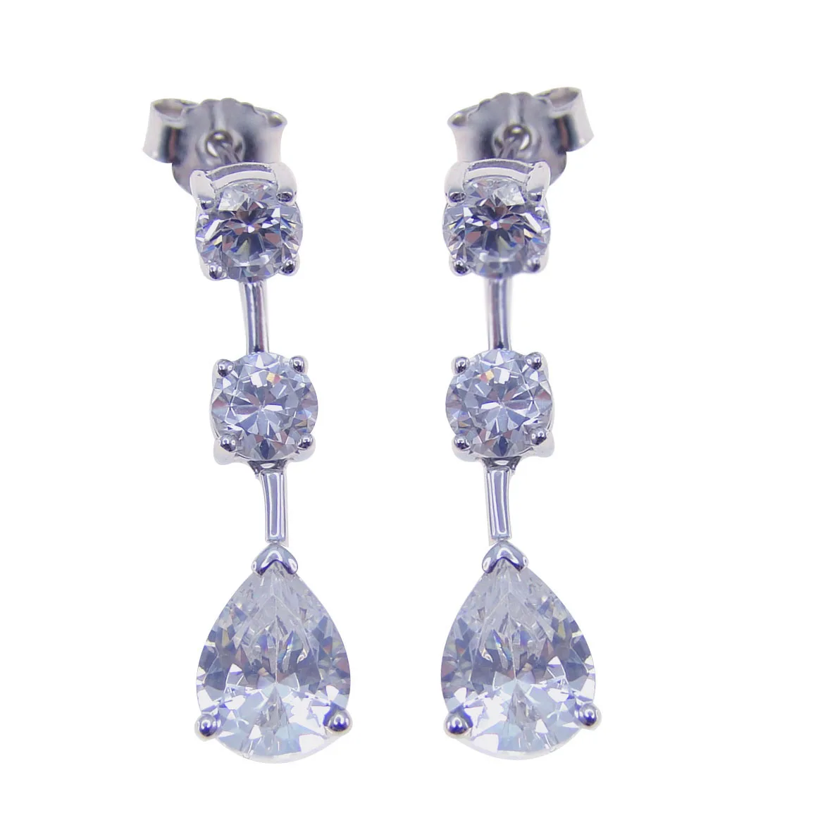 Brass Cubic Zirconia Stud Earrings Gift Giving