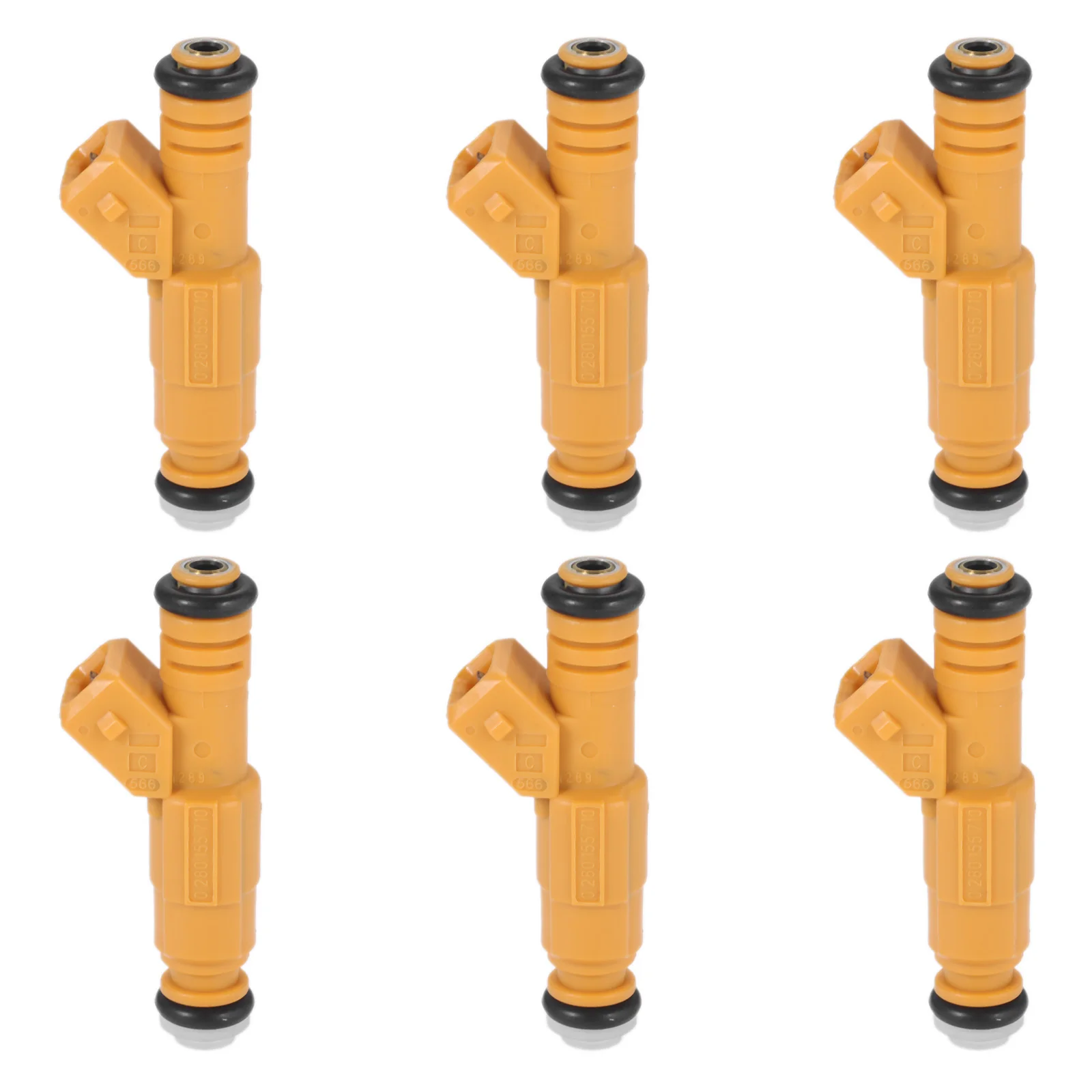 6 pcs 4 Hole Fuel Injectors fit for Jeep Cherokee Grand Cherokee 1987-1998 Wrangler Comanche 4.0L 0280155710 0280155700