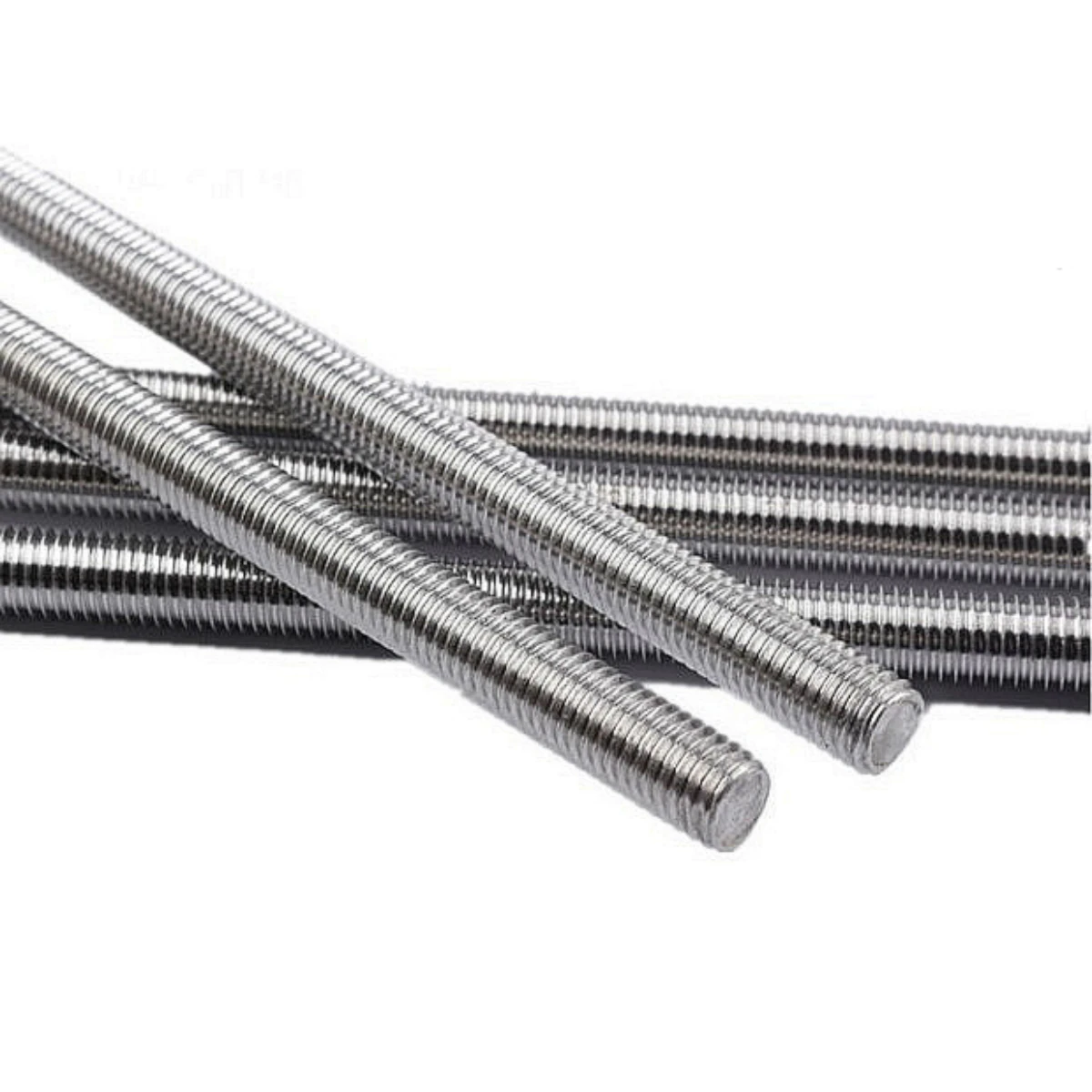 M3 M4 M5 M6 M8 M10 M12 M14 M16 M20 Threaded Rod Full-Thread Bar DIN975 304 Stainless Steel Fasteners Silver  Length 250mm