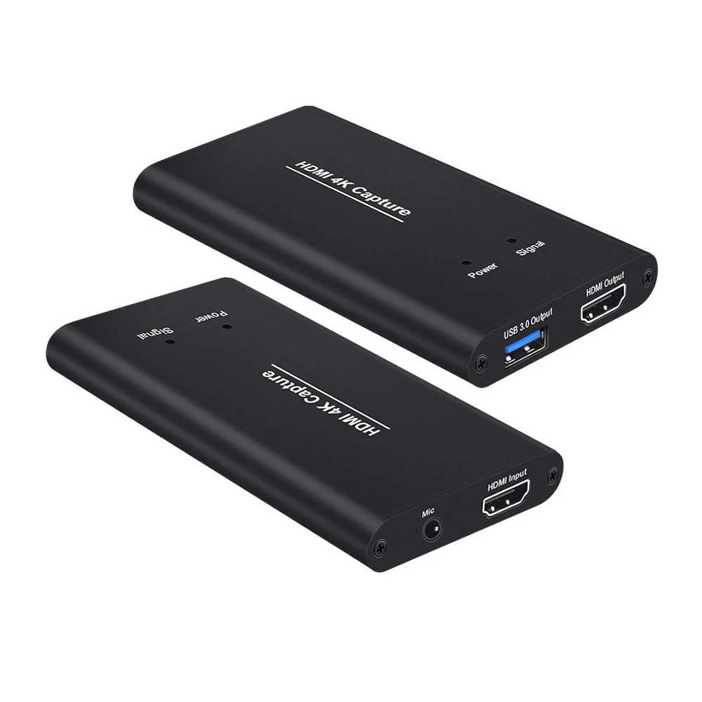 

USB3.0 HDMI 4K 60Hz Video Capture Card HDMI To USB Video Recording Box Dongle Game Streaming Live Stream Broadcast W/ MIC Input