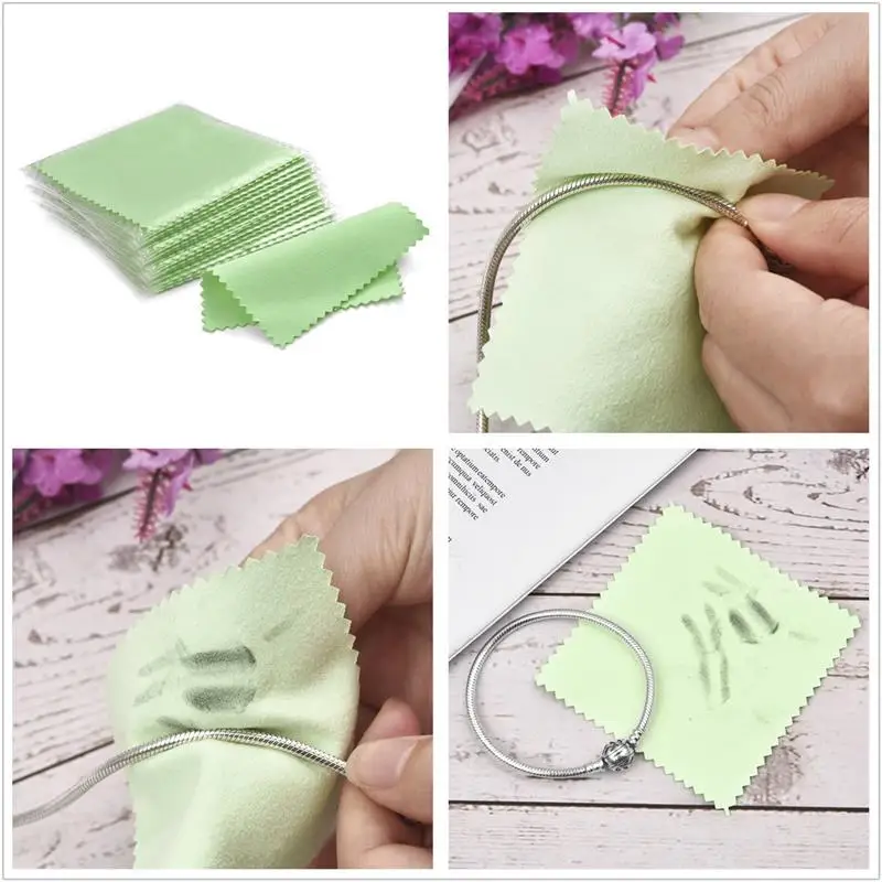 10 pcs 8x8cm Polishing Cloth Set Jewelry Cleaning Cloths For Silver,Gold,Brass & Most Other Metals Keep Jewelry Shining Tools