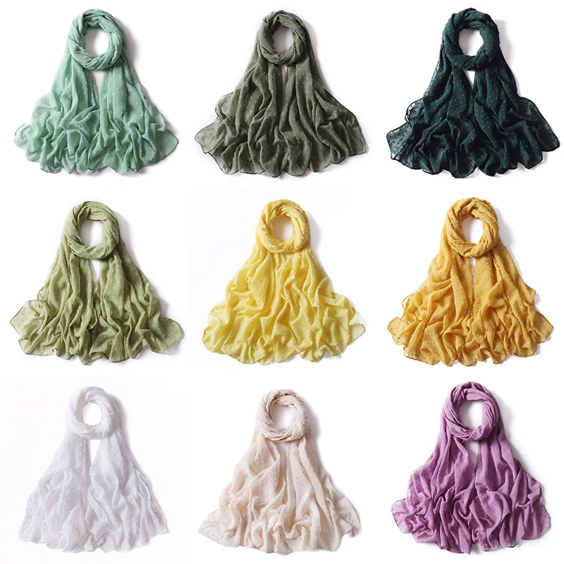 Mode Schal Solide Muslimischen frauen Hijab Schals Chiffon Haar Ball Turban Damen Hijabs Für Kopf Weibliche Lange Wraps Kopftuch