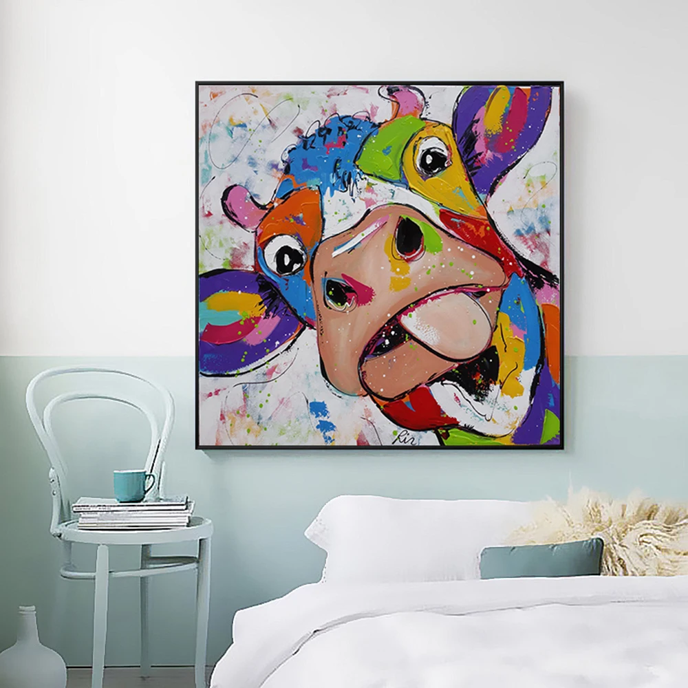 

Abstract Art Cute Animal Canvas Painting Posters and Prints Decorative Pictures Wall Art Picture Bedroom Kids Room Home Decor