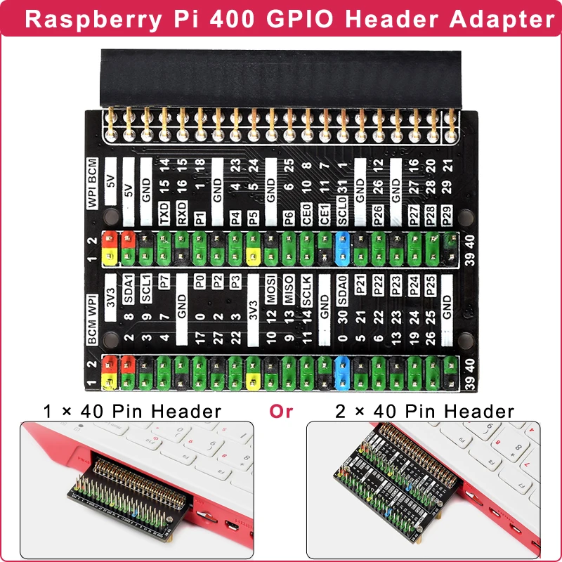 Raspberry Pi 400 GPIO Interface Adapter Module 2 x 40PIN 1 x 40PIN Header Adapter GPIO Extension Board dla Raspberry Pi 400