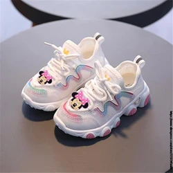 Spring/Autumn Mickey Minnie Girls Boys Toddler Shoes Casual Infant Sport Shoes Soft Bottom Comfortable Breathable Kid Sneaker