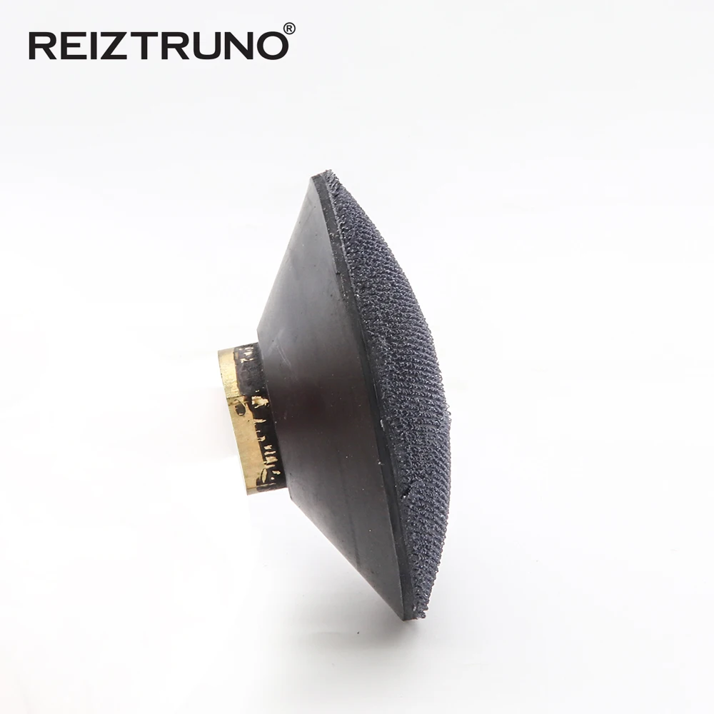 1 pezzo Reiztruno 3 "/4" cuscinetti posteriori in gomma convessa con filetto in rame M14 o 5/8 "-11 per tamponi per lucidatura a diamante convesso, nastro in Velcro