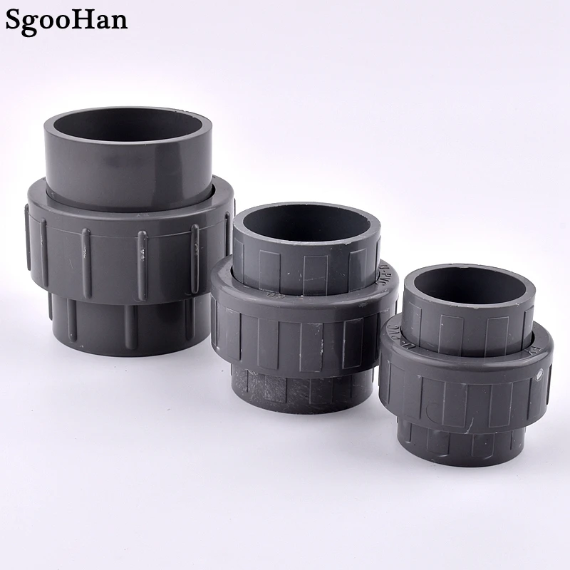 1~20pcs 20~110mm PVC Grey Union Connector Garden Irrigation Aquarium Fish Tank Tube Watering Adapter Fittings Joints